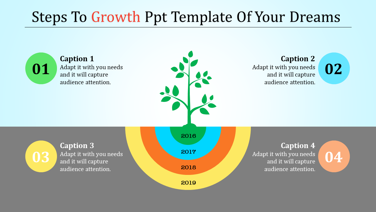 Growth PPT template and Google Slides Design-4 Node
